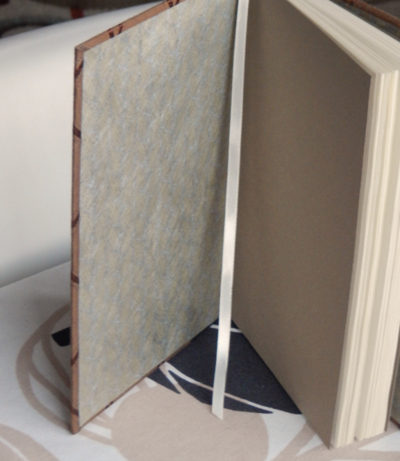 Blank inside of book with ribbon