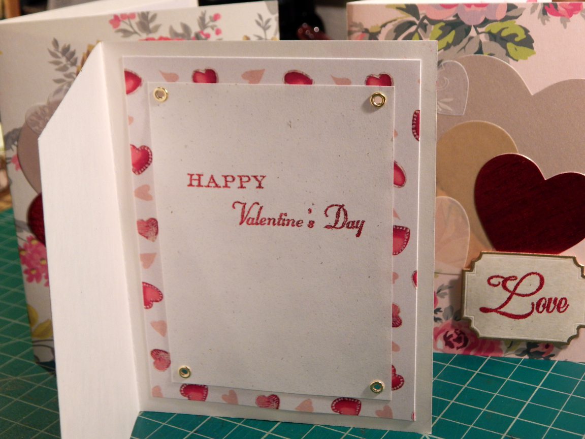 Inside of finished card