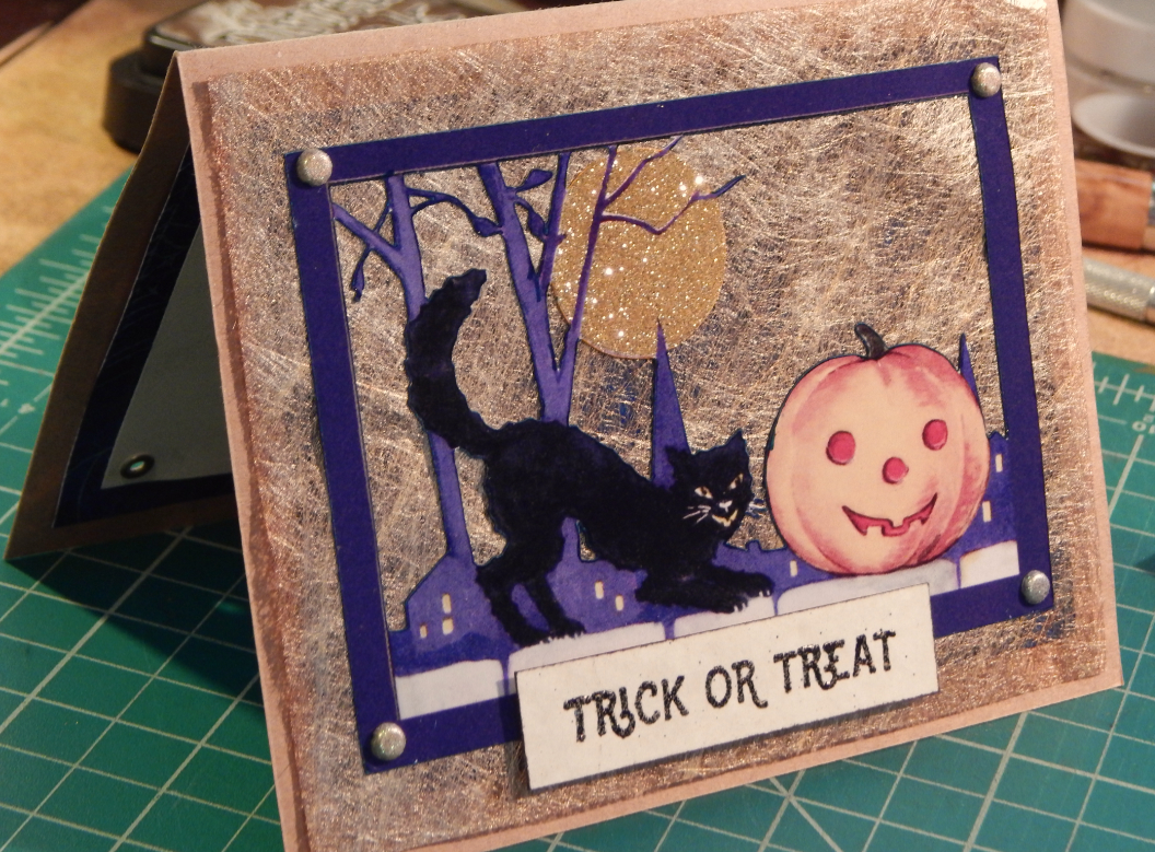 Finished Cat and Pumpkin card