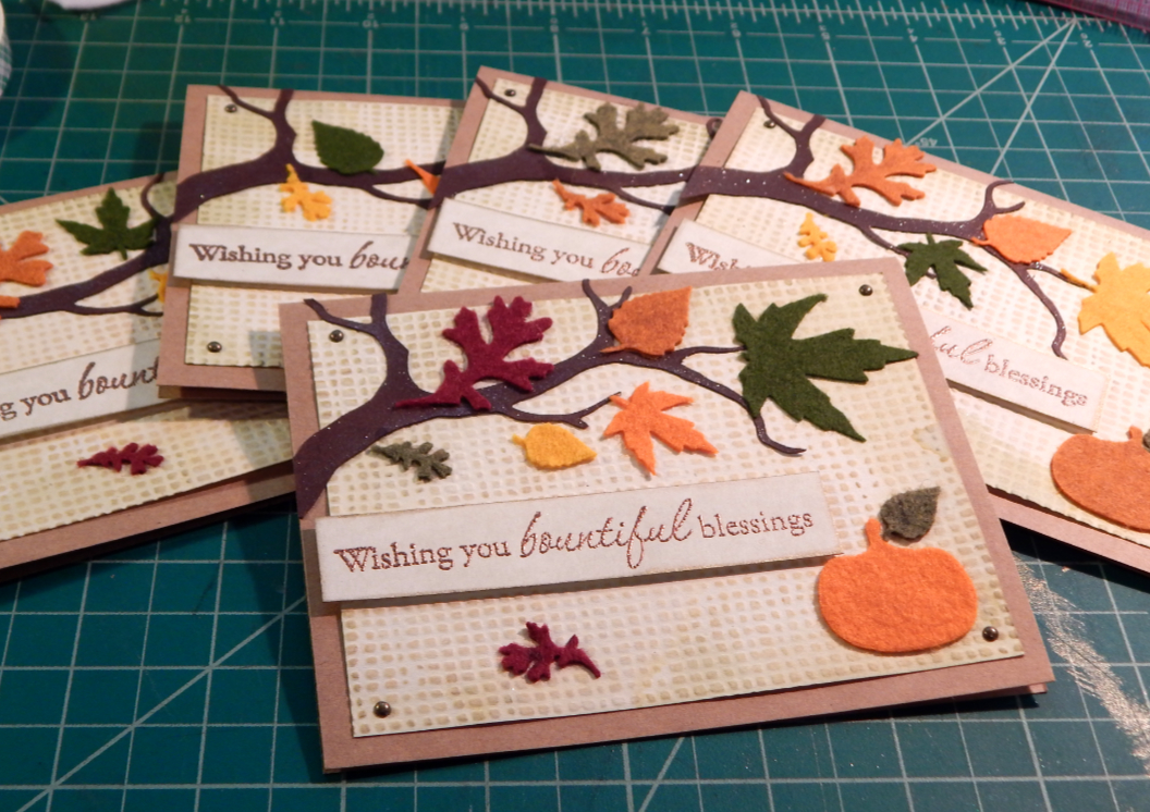 Finished Felt Leaves cards