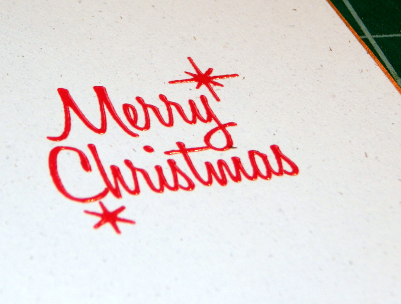 Embossed "Merry Christmas"