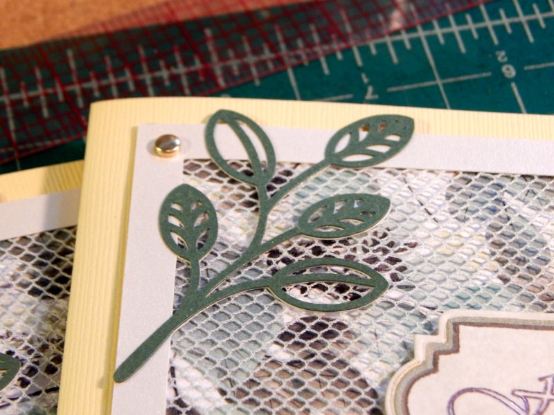 Leaf for bird Easter card