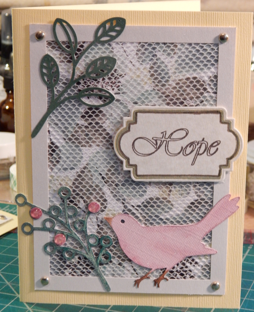 Easter bird card front, finished