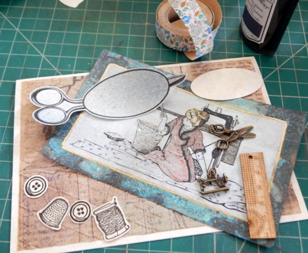 Sewing card elements