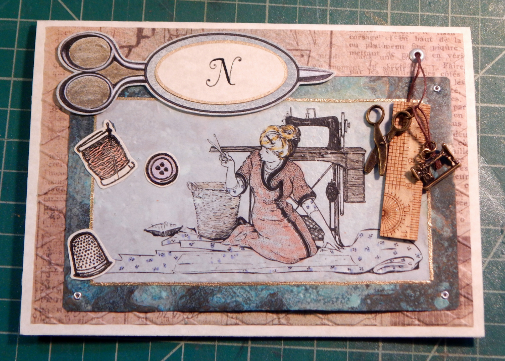 Finished front of sewing card