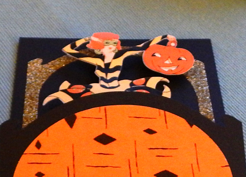 Closed Halloween Girl card detail
