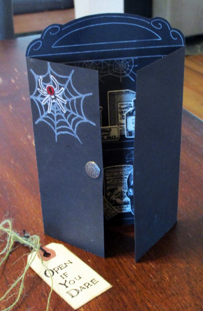 Finished front of mad scientist card