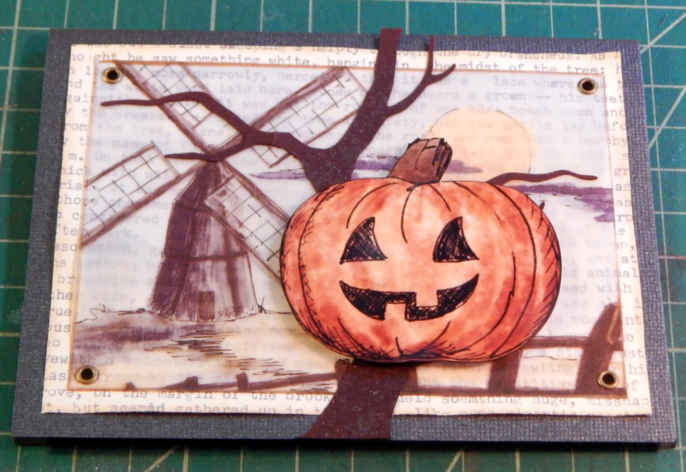 Spooky windmill card finished