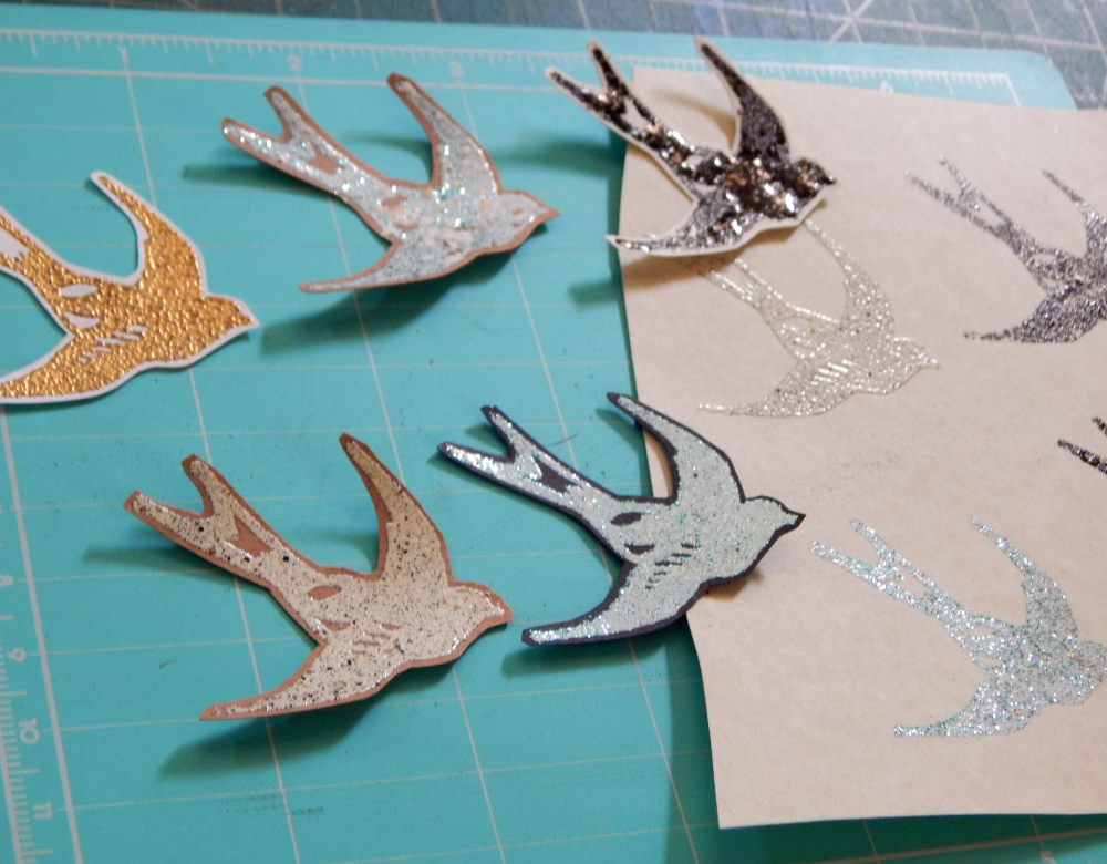 Stamped bird cut outs
