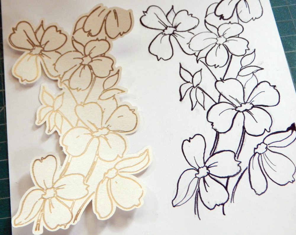 Pen and ink drawing and foiled version