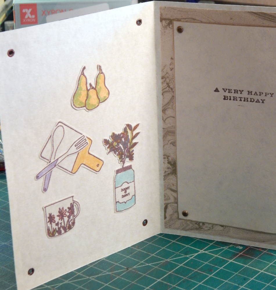 Stamps on inside of Seed Packet card