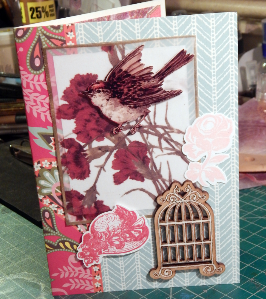 Finished exterior of Bird and Hat card