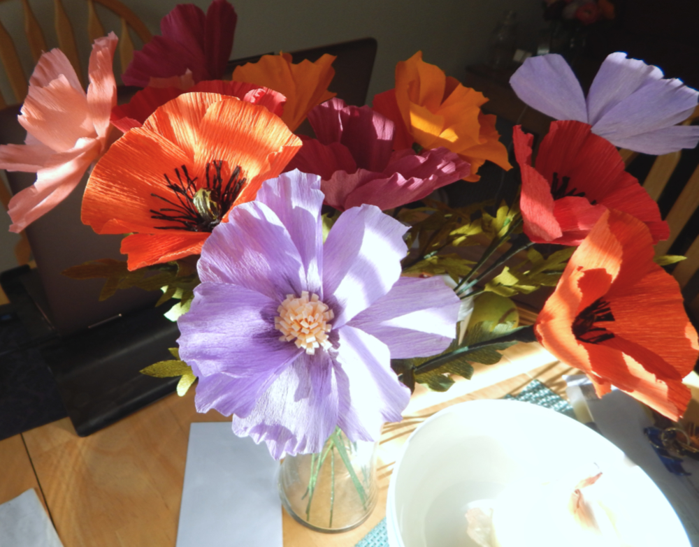 Crepe paper flower boquet