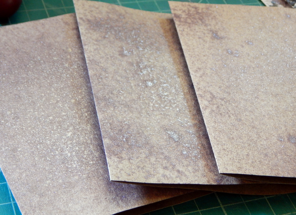 Glitter sprays on card blanks