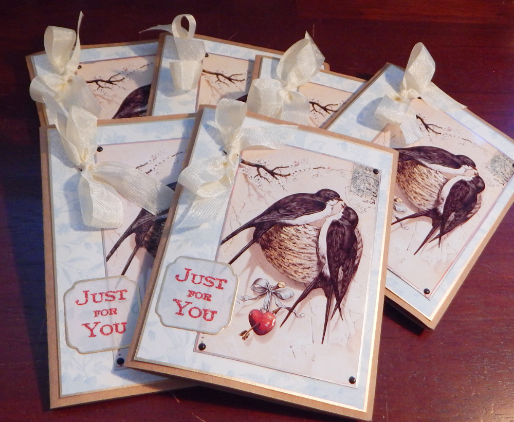 Finished Two Birds card