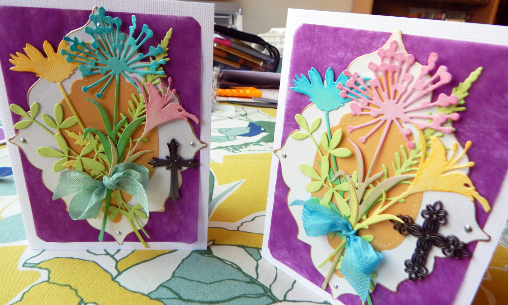 Flowers and cross cards