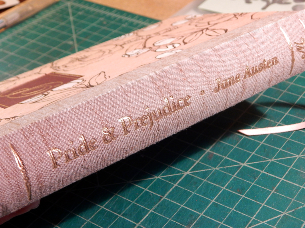 Spine of finished book