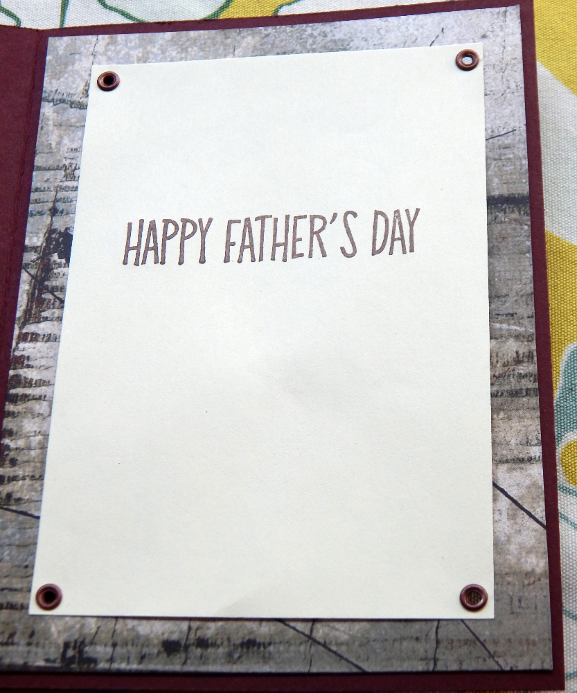 Inside of finished card