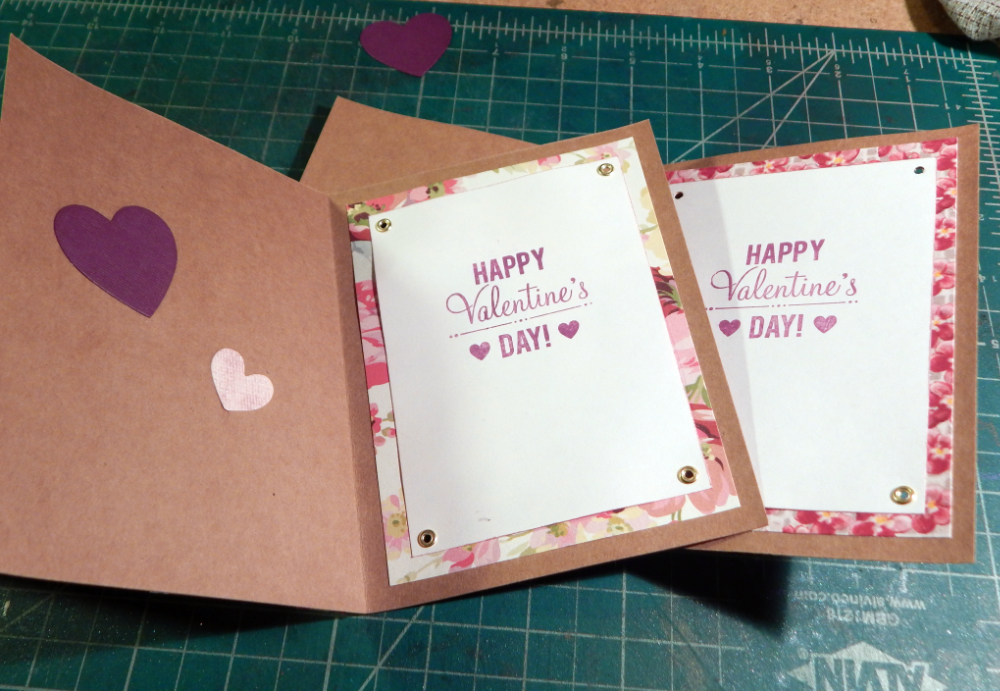 Interior of Hearts and Flowers card