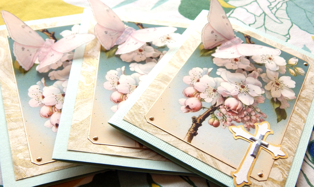 Cherry blossoms and butterfly cards