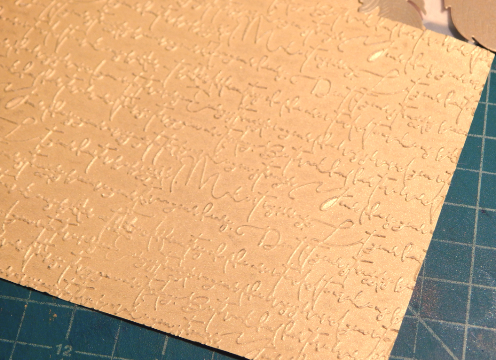 Gold embossed paper.