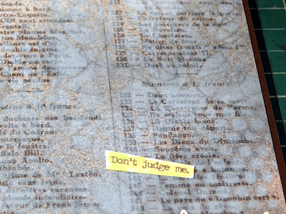 Detail of stenciled paper