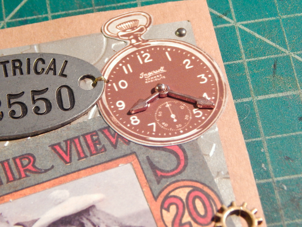 Clock with metal clock hands
