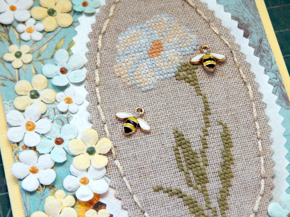 Detail of rhinestone bees