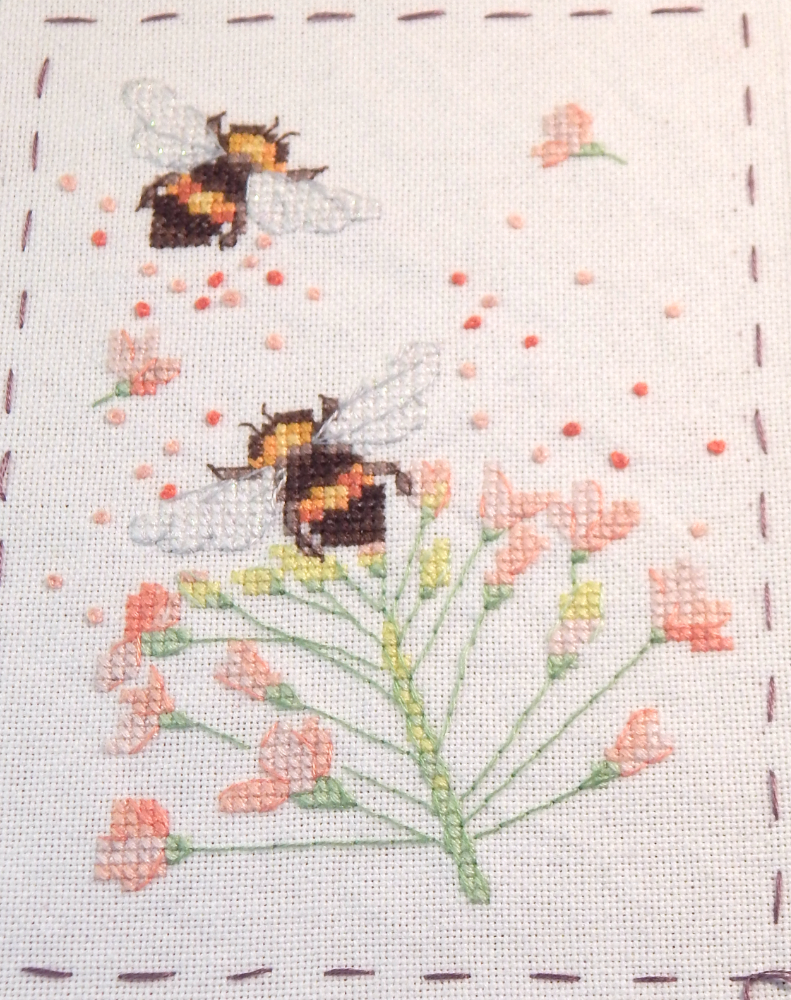 Cross stitched bee image